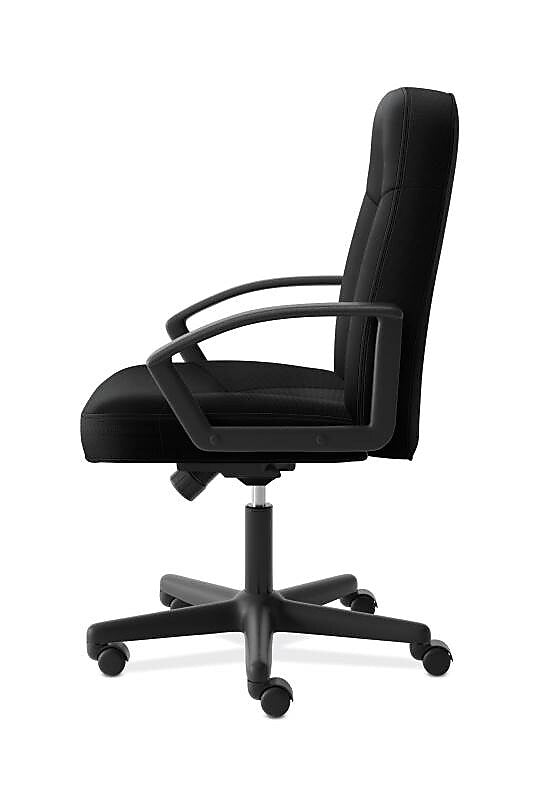 HON High-Back Executive Chair, Center-Tilt, Fixed Arms, Black Fabric (BSXVL601VA10)