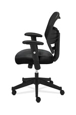 HON Prominent Mesh High-Back Task Chair, Adjustable Arms, Black SofThread Leather Seat (BSXVL531SB11)
