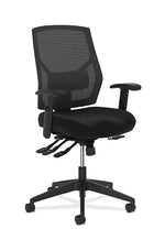 HON Crio High-Back Task Chair, Mesh Back, Adjustable Arms, Adjustable Lumbar, Black Fabric (BSXVL582ES10T)
