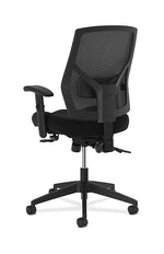 HON Crio High-Back Task Chair, Mesh Back, Adjustable Arms, Adjustable Lumbar, Black Fabric (BSXVL582ES10T)