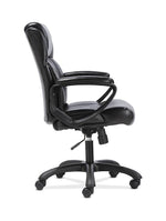 Sadie Mid-Back Executive Chair, Fixed Padded Arms, Black Leather (BSXVST305)