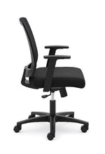 HON Mesh Mid-Back Task Chair, Center-Tilt, Tension, Lock, Fixed Arms, Black Mesh, Black Fabric (BSXVL511LH10)