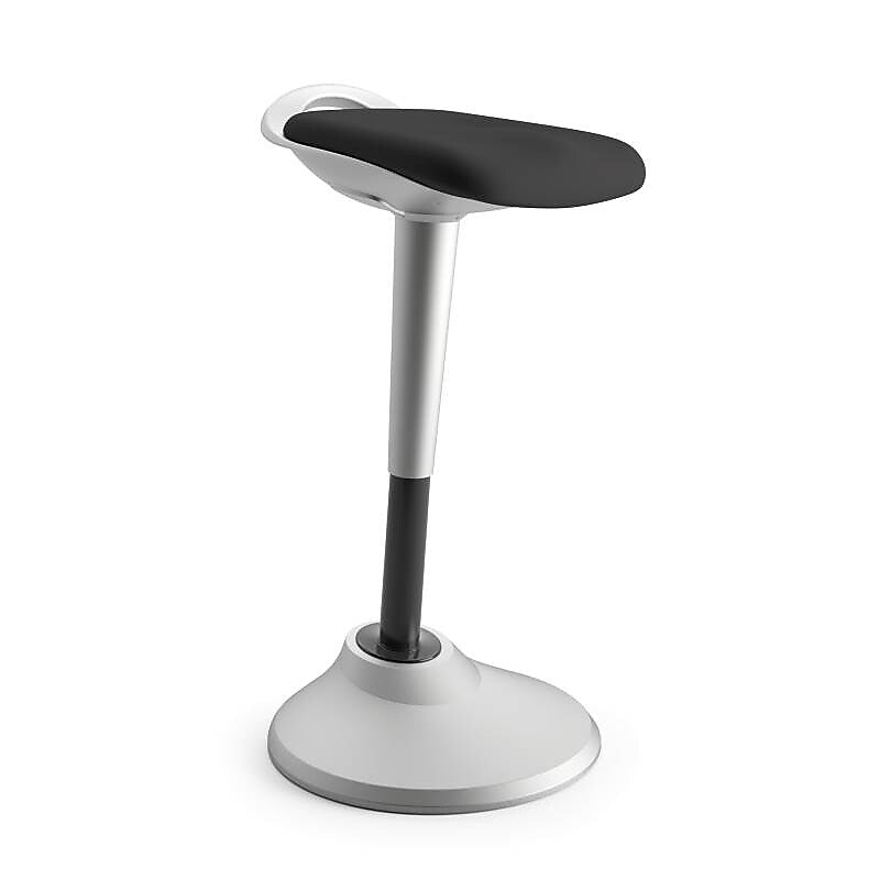 HON Perch Fabric 360-Degree Swivel, Silver Base, Black (BSXVLPERCHAS10X)
