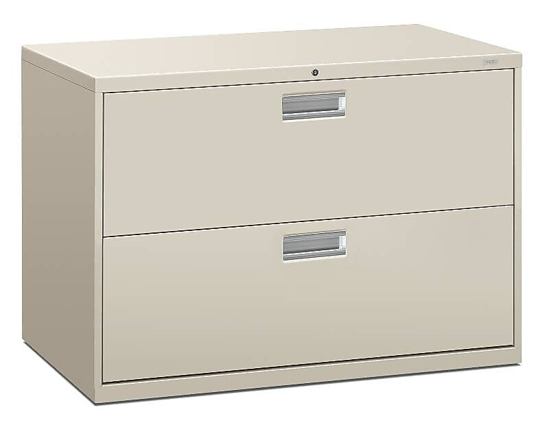 HON Brigade 600 Series Lateral File, 2 Drawers, Aluminum Pull, 42"W, Light Gray Finish, (HON692LQ)