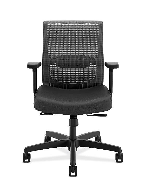 HON Convergence Vinyl Task Chair with Seat Slide, Adjustable Arms, Black (HONCMY1AUR10)