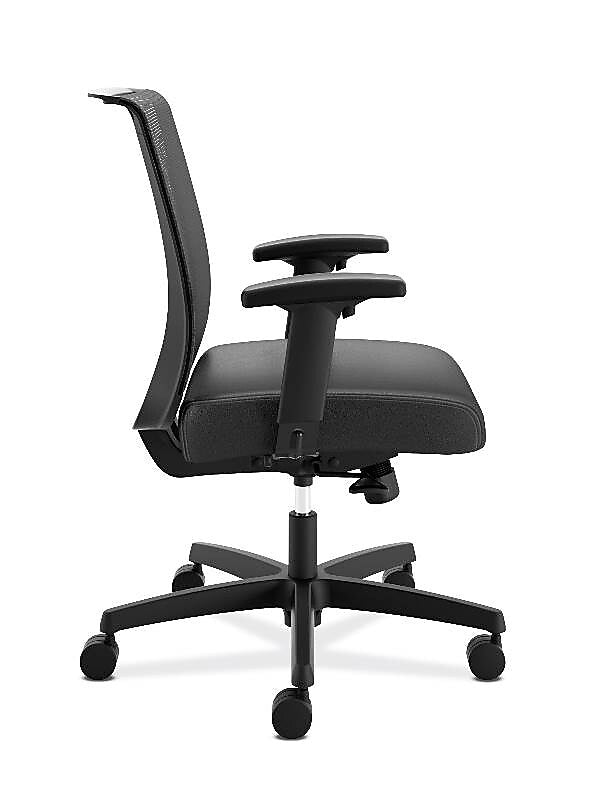 HON Convergence Vinyl Task Chair with Seat Slide, Adjustable Arms, Black (HONCMY1AUR10)