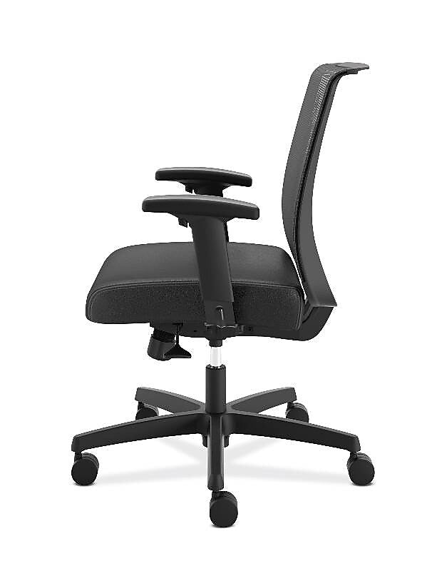 HON Convergence Vinyl Task Chair with Seat Slide, Adjustable Arms, Black (HONCMY1AUR10)