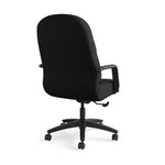 HON Pillow-Soft Executive High-Back Chair, Center-Tilt, Fixed Arms, Black Fabric
