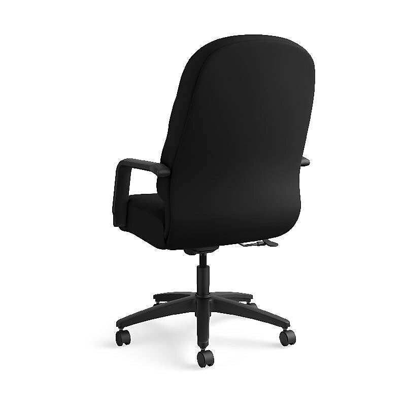 HON Pillow-Soft Executive High-Back Chair, Center-Tilt, Fixed Arms, Black Fabric
