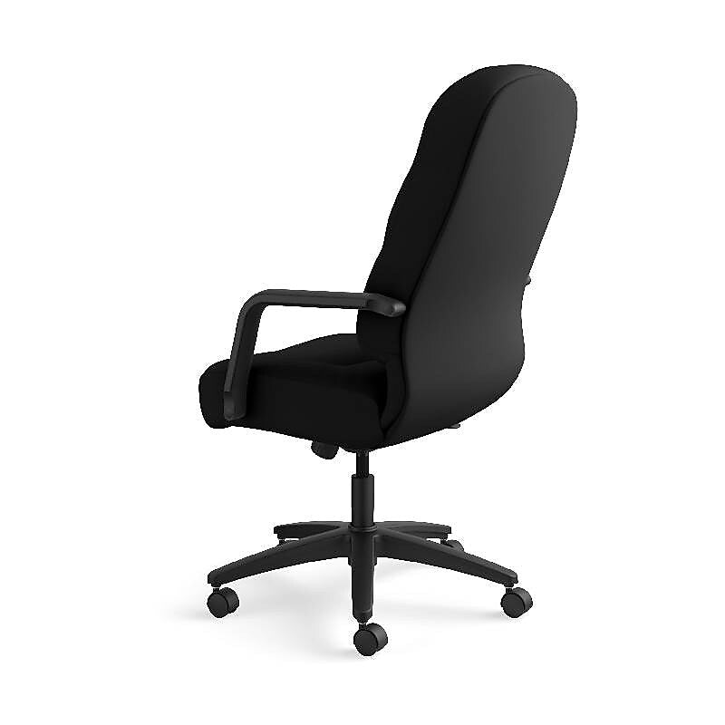 HON Pillow-Soft Executive High-Back Chair, Center-Tilt, Fixed Arms, Black Fabric