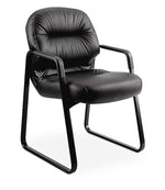 HON Pillow-Soft Leather Guest Chair, Black (HON2093SR11T)
