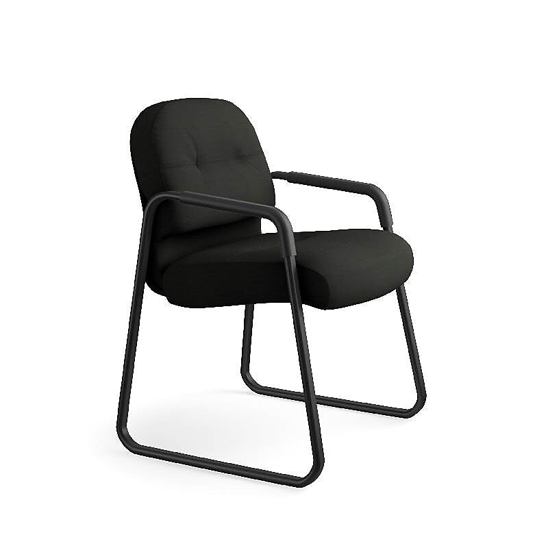 HON Pillow-Soft Leather Guest Chair, Black (HON2093SR11T)