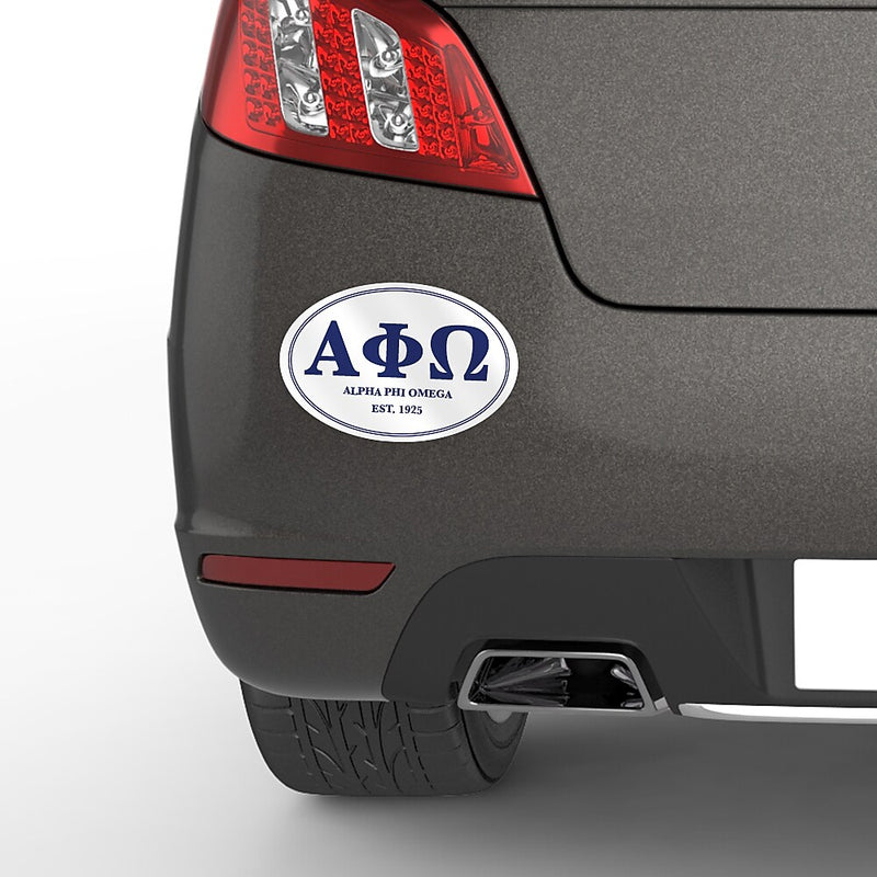 Custom Bumper Sticker, 4" x 6", Oval, 1 Color, White Polyolefin, Qty: 100
