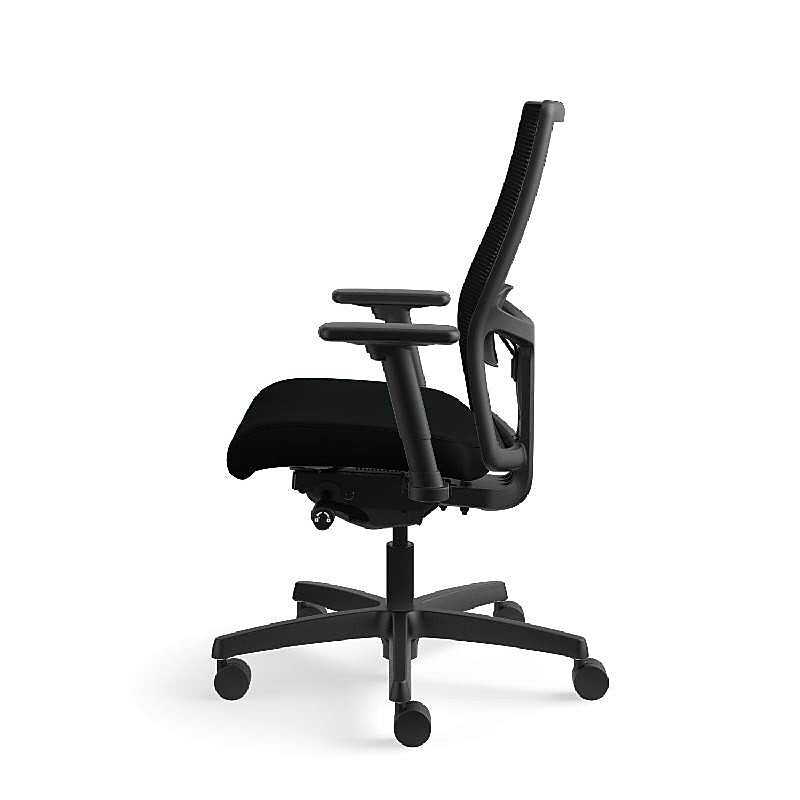 HON Ignition 2.0 Mesh/Vinyl Mid-Back Task Chair, Adjustable Arms, Black (HON12M2AMLU10TK)