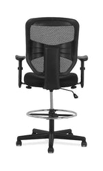 HON Prominent Fabric/Mesh Task Stool with Backrest and Footrest, Black (HONVL539MM10)