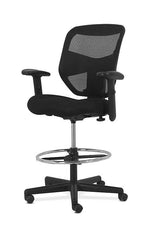 HON Prominent Fabric/Mesh Task Stool with Backrest and Footrest, Black (HONVL539MM10)