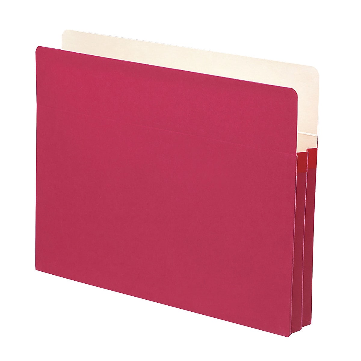 Smead 10% Recycled Reinforced File Pocket, 1 3/4" Expansion, Letter Size, Red, 25/Box (73221BX)