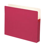 Smead 10% Recycled Reinforced File Pocket, 1 3/4" Expansion, Letter Size, Red, 25/Box (73221BX)