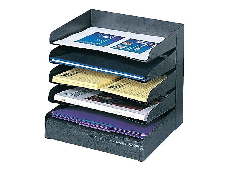 Safco 5-Compartments Steel File Organizer, Black (3127BL)