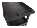Luxor 3-Shelf Plastic/Poly Mobile Utility Cart with Swivel Wheels, Black (EC111-B)