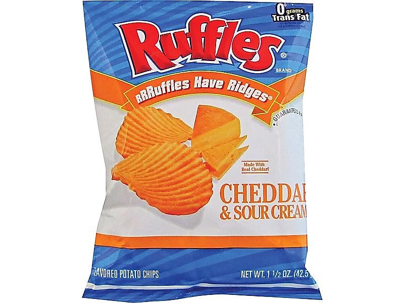 Ruffles Cheddar & Sour Cream Potato Chips, 1.5 oz., 64/Carton (44365)