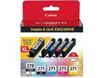 Canon 270 XL/271 Black High Yield/Photo Black/Cyan/Magenta/Yellow Standard Yield Ink 5/Pack (0319C006)