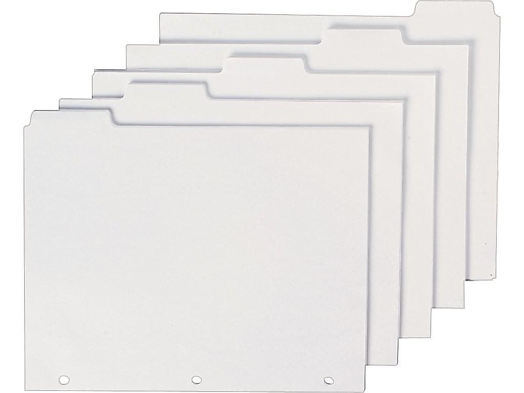 AbilityOne Skilcraft Blank Index Dividers, White, 100/Set (7530-00-959-4441)