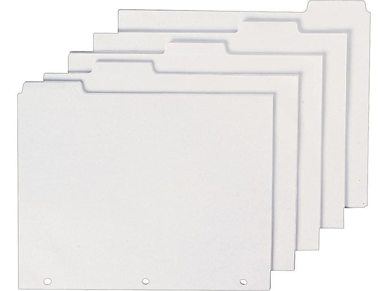 AbilityOne Skilcraft Blank Index Dividers, White, 100/Set (7530-00-959-4441)