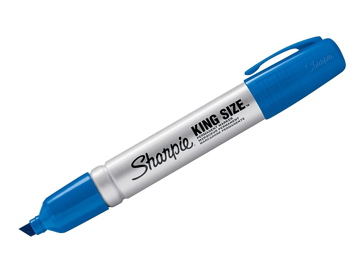 Sharpie King Size Permanent Marker, Chisel Tip, Blue, Dozen (15003)