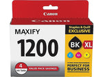 Canon 1200XL Black High Yield/Cyan, Magenta, Yellow Standard Ink Cartridge, 4/Pack (9183B005)