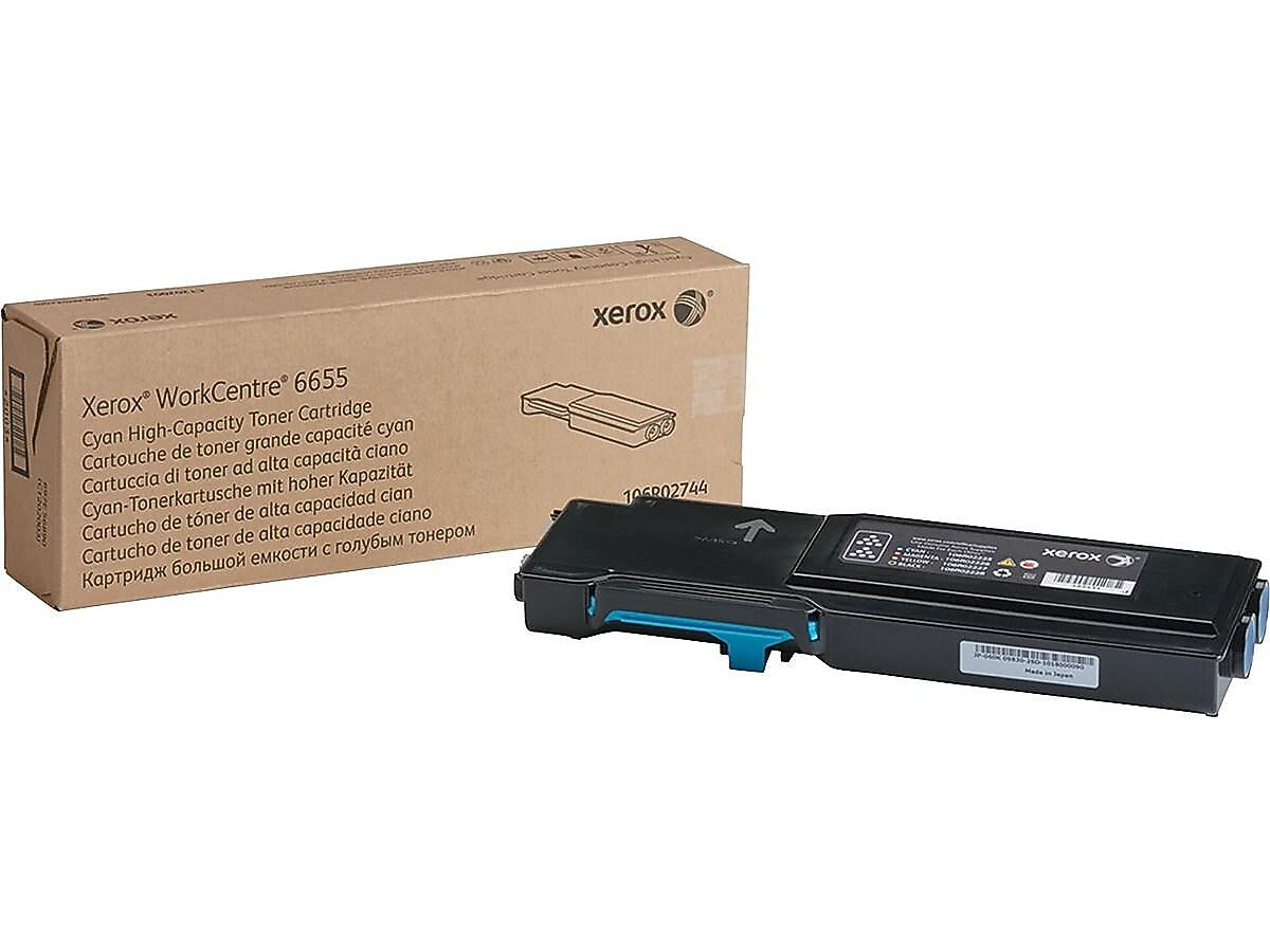 Xerox 106R02744 Cyan High Yield Toner Cartridge, Prints Up to 7,500 Pages (XER 106R02744)