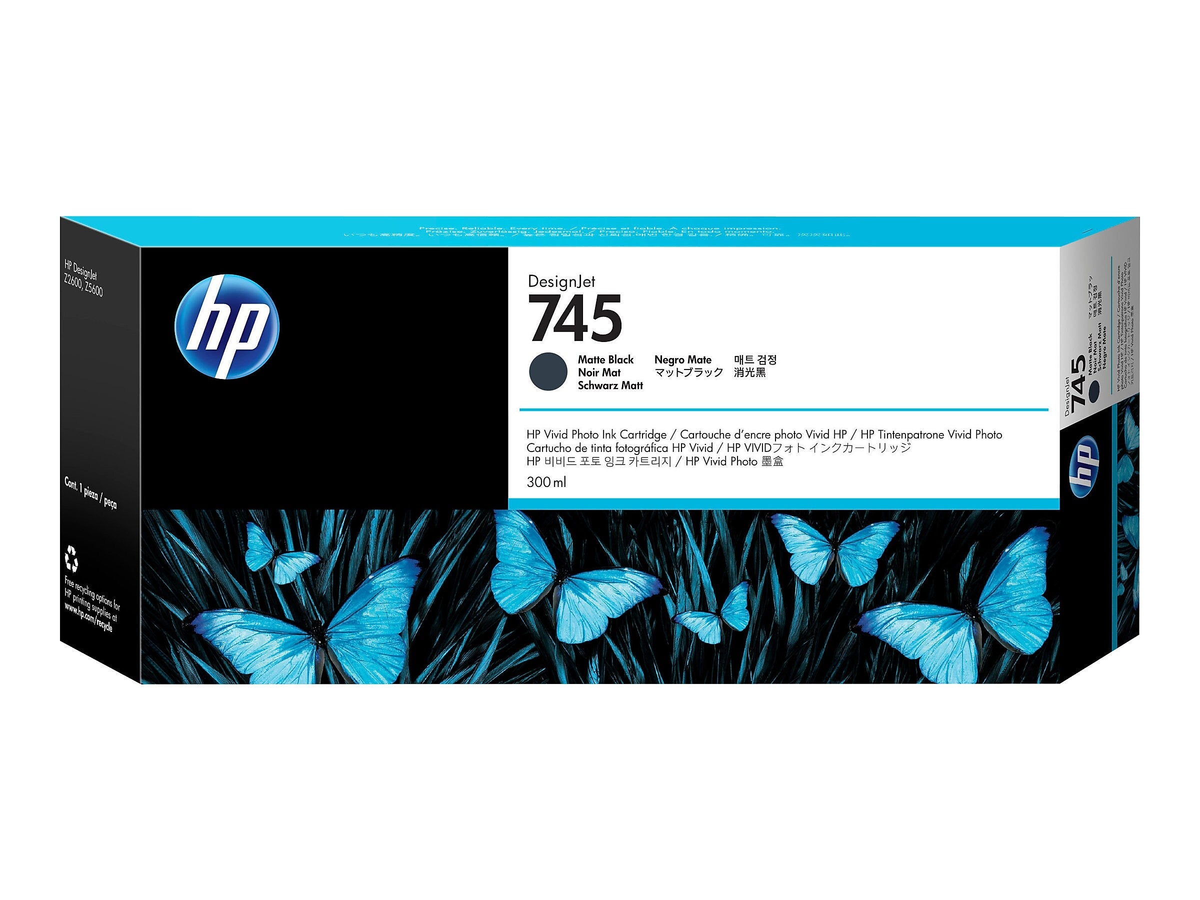 HP 745 Black Matte Standard Yield Ink Cartridge (F9K05A)