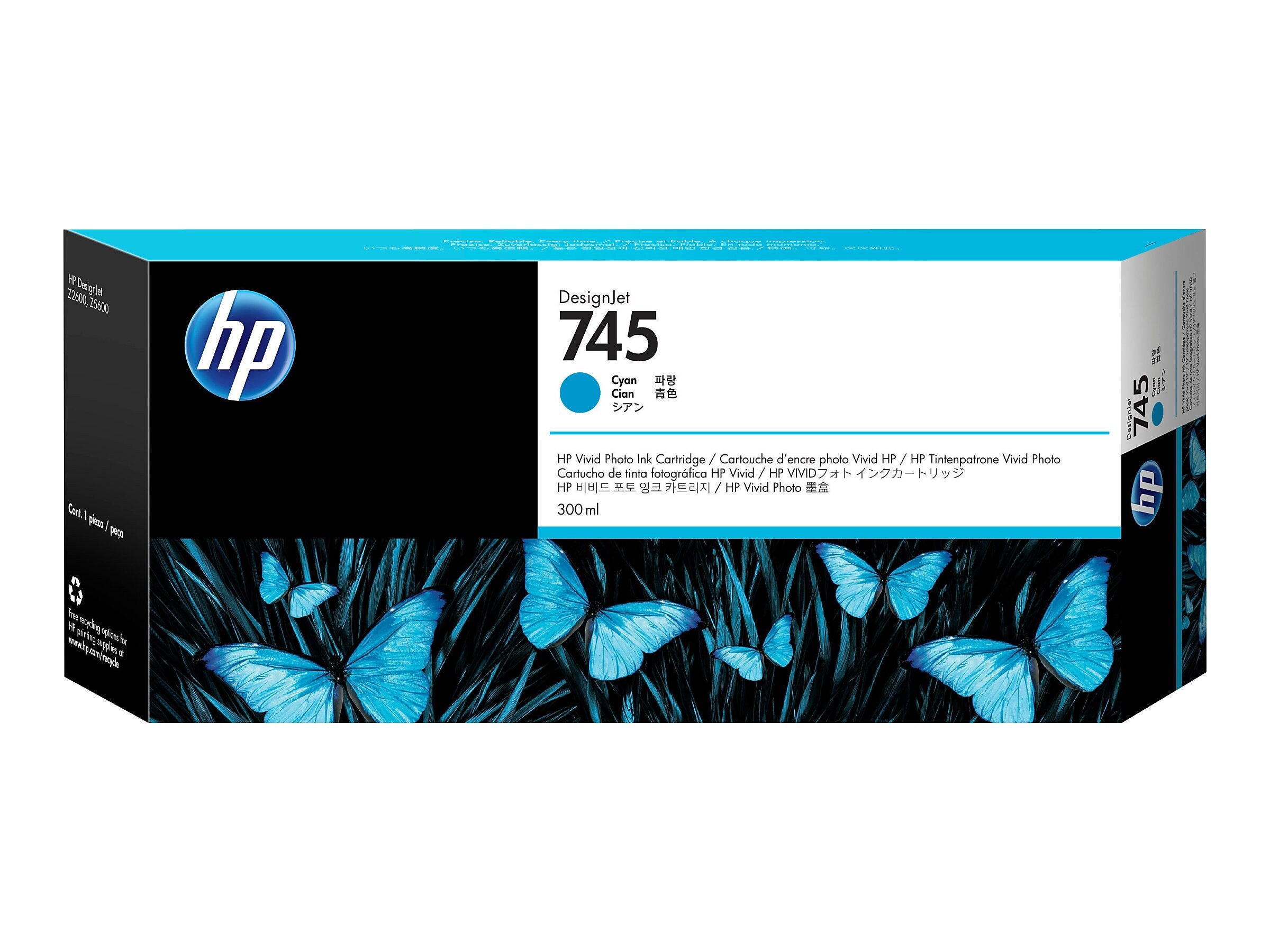 HP 745 Cyan Standard Yield Ink Cartridge (F9K03A)