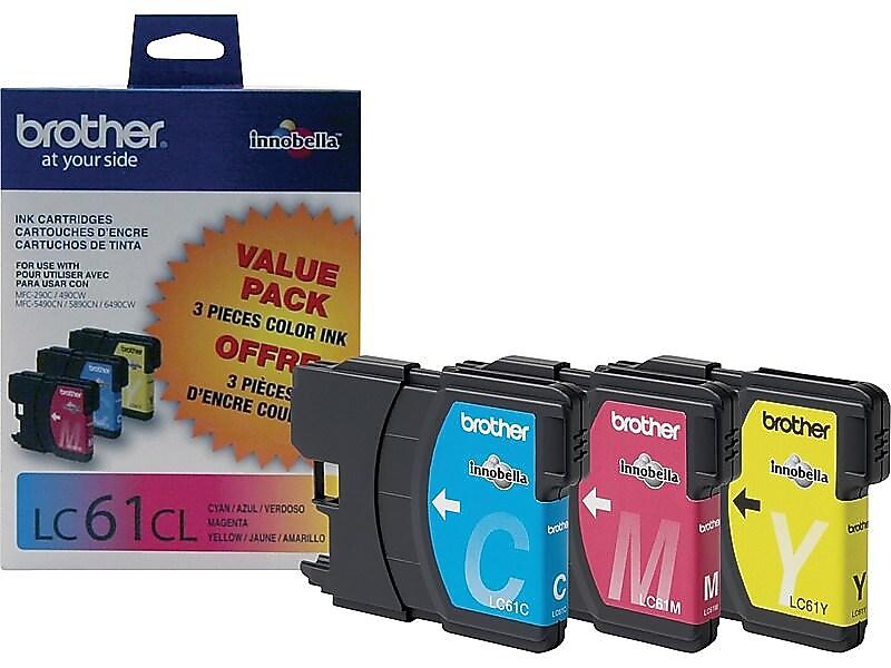 Brother LC613PKS Cyan/Magenta/Yellow Standard Yield Ink Cartridge,  3/Pack