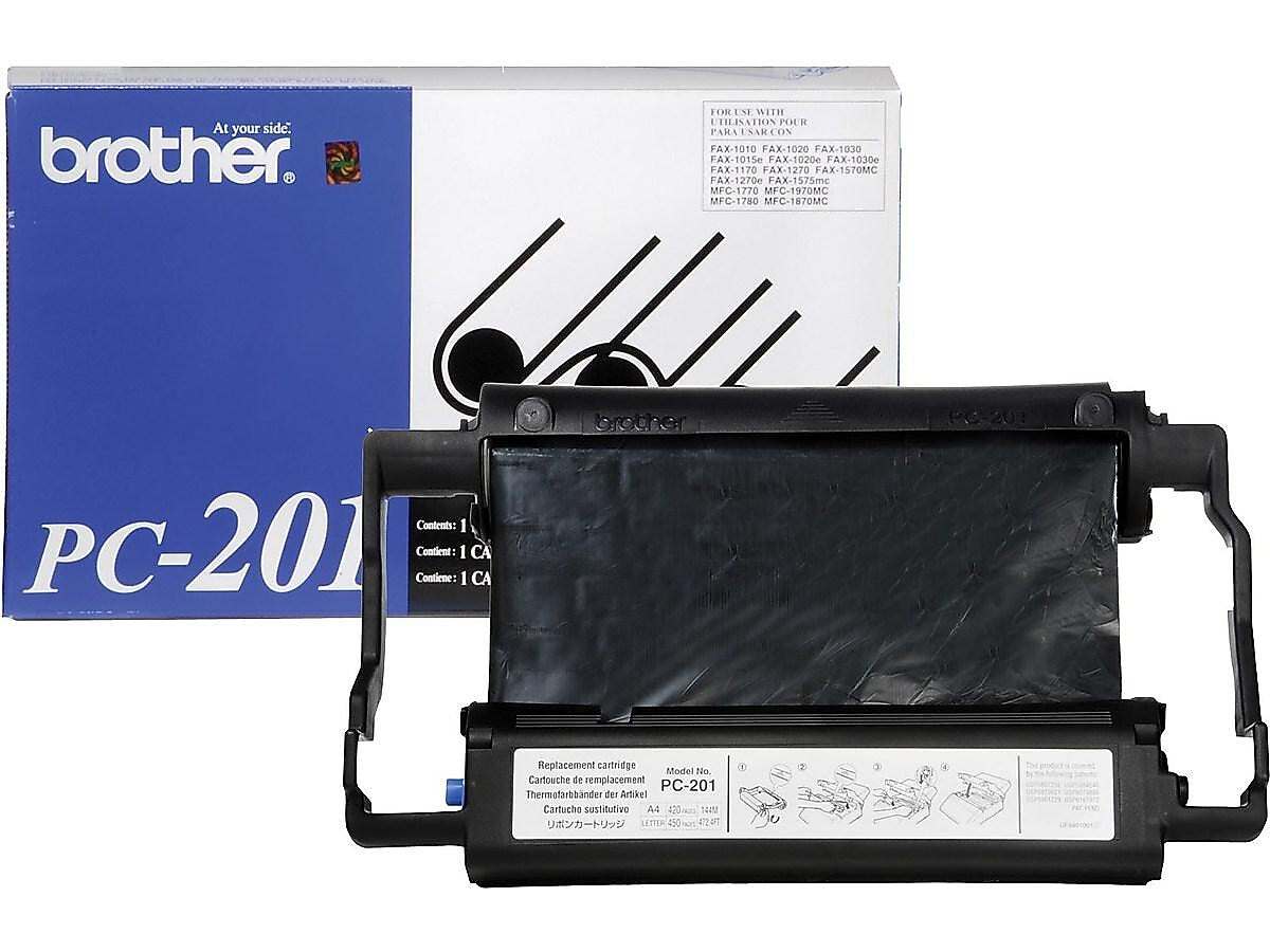 Brother PC-201 Black Standard Yield Fax Cartridge, Prints Up to 450 Pages (BRTPC201)