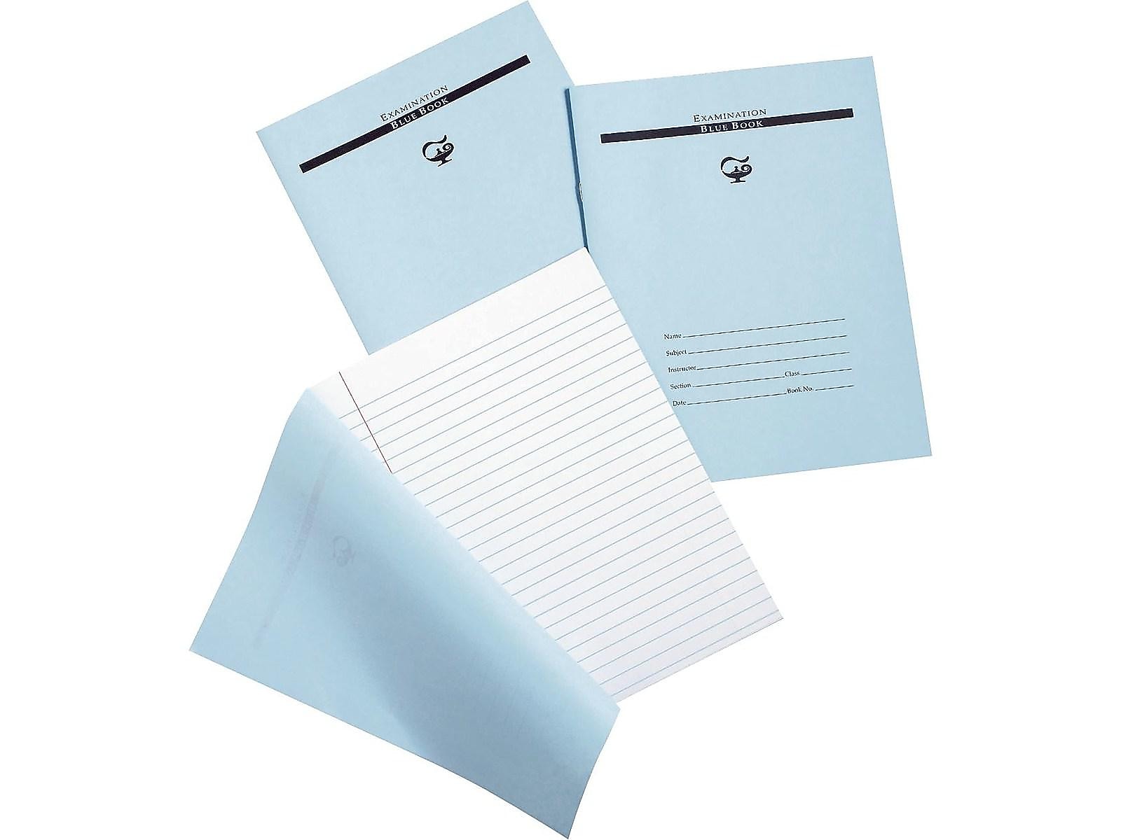 Pacon 1-Subject Exam Notebooks, 7" x 8.5", Wide Ruled, 8 Sheets, Blue (PBB7816)