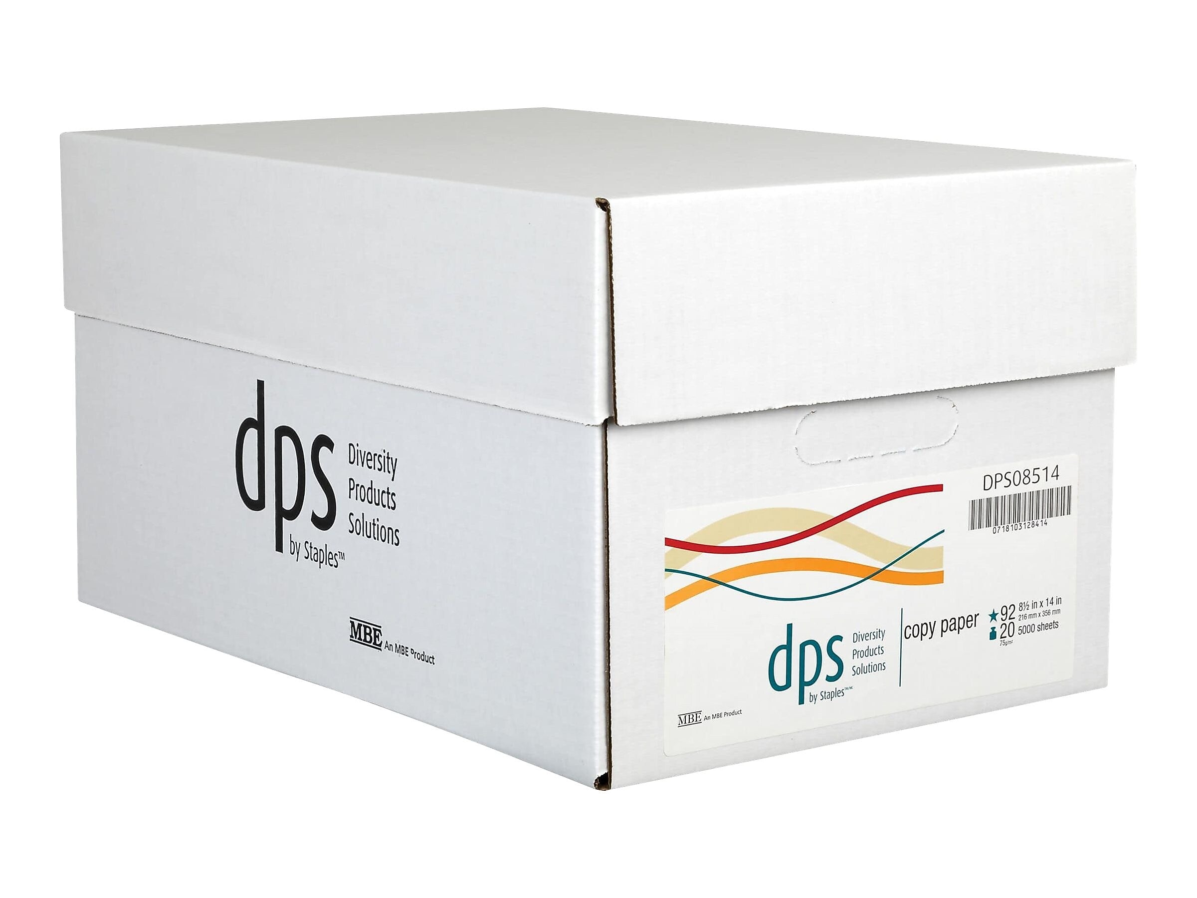 DPS by Staples 8.5" x 14" Copy Paper, 20 lbs., 92 Brightness, 500/Ream (DPS08514)