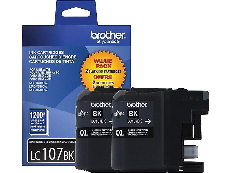 Brother LC1072PKS Black Extra High Yield Ink Cartridge,   2/Pack