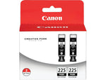 Canon 225 Black Standard Yield Ink Cartridge, 2/Pack (4530B007)