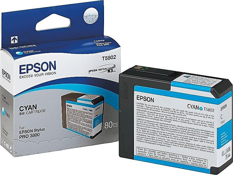 Epson T580 Ultrachrome Cyan Standard Yield Ink Cartridge