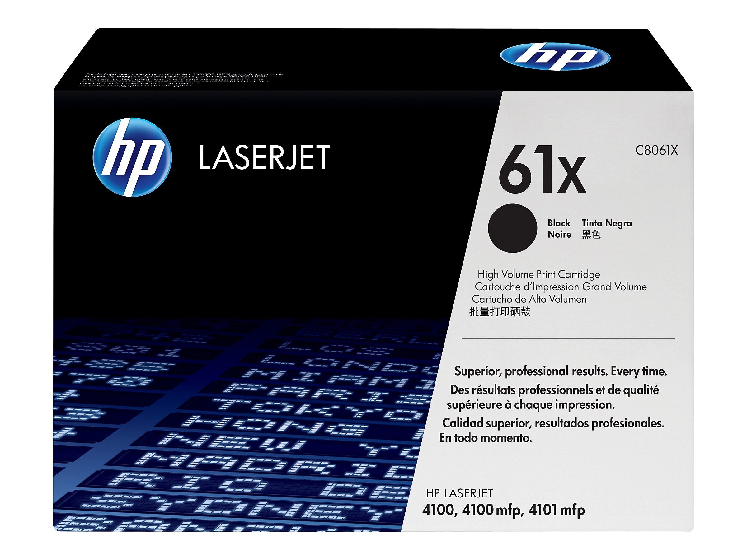 HP 61X Black High Yield Toner Cartridge, Prints Up to 10,000 pages (C8061X)