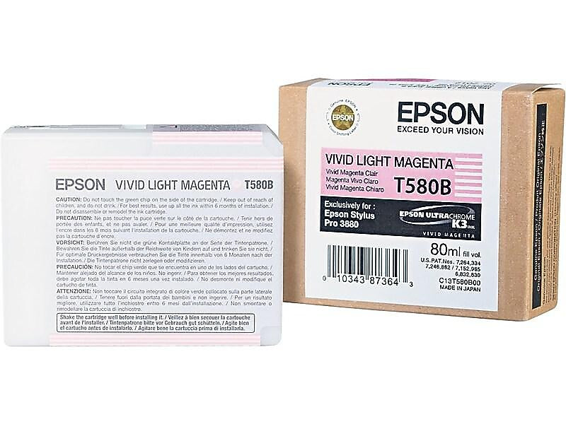 Epson T580 Light Magenta Standard Yield Ink Cartridge (T580B00)