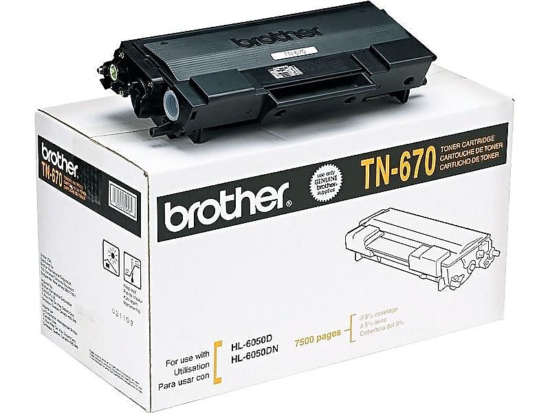 Brother TN-670 Black Standard Yield Toner Cartridge, Prints Up to 7,500 Pages