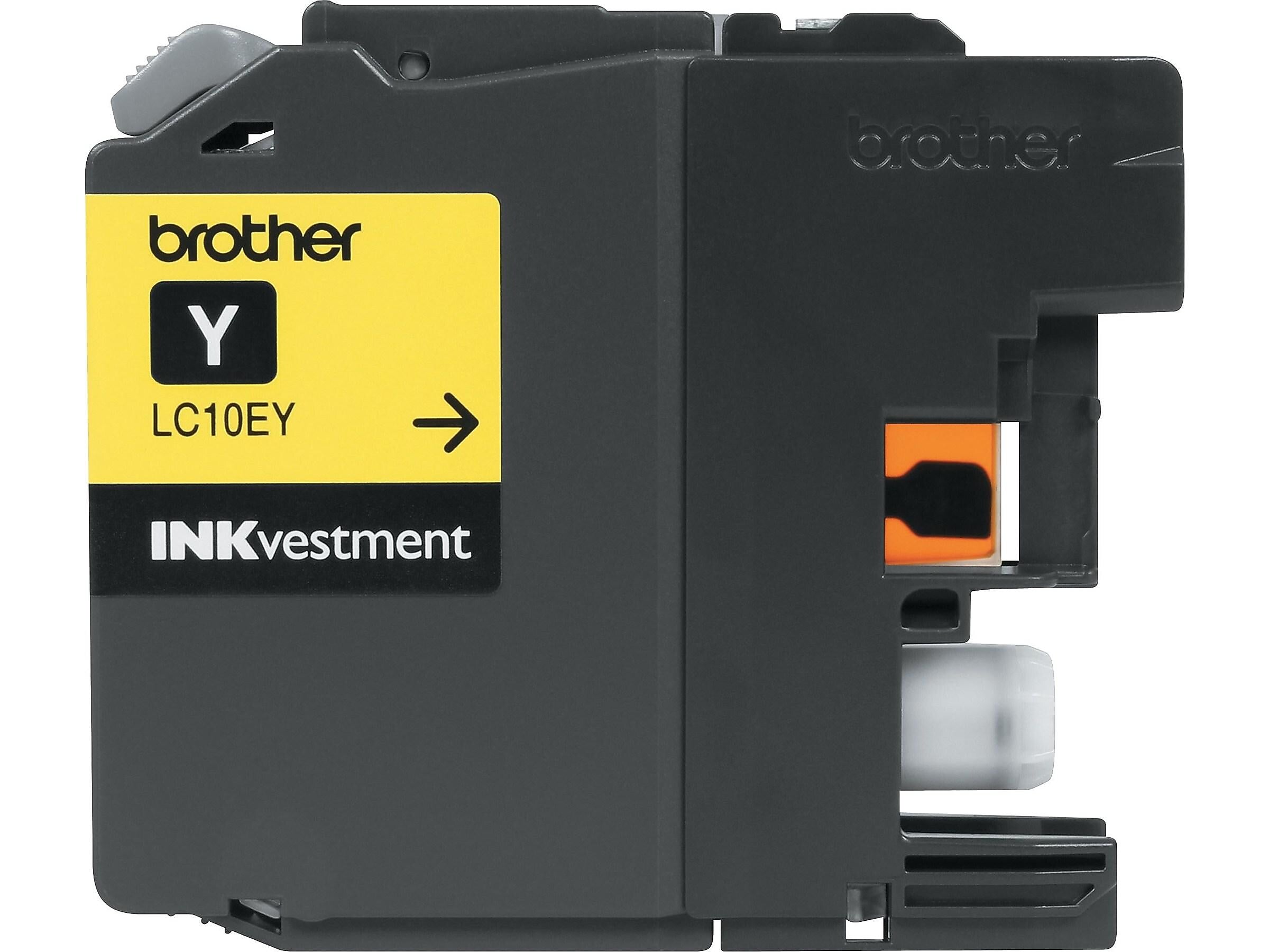 Brother LC10EY Yellow Extra High Yield Ink Cartridge, Prints Up to 1,200 Pages