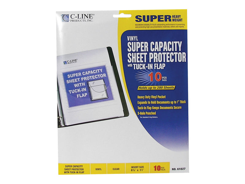 C-Line Heavyweight Sheet Protectors, 8.5" x 11", Clear, 10/Pack (61027)