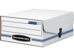 Bankers Box Liberty Binder-Pak Corrugated File Storage Box, Snap Closure, Check & Voucher Size, White/Blue (48110)