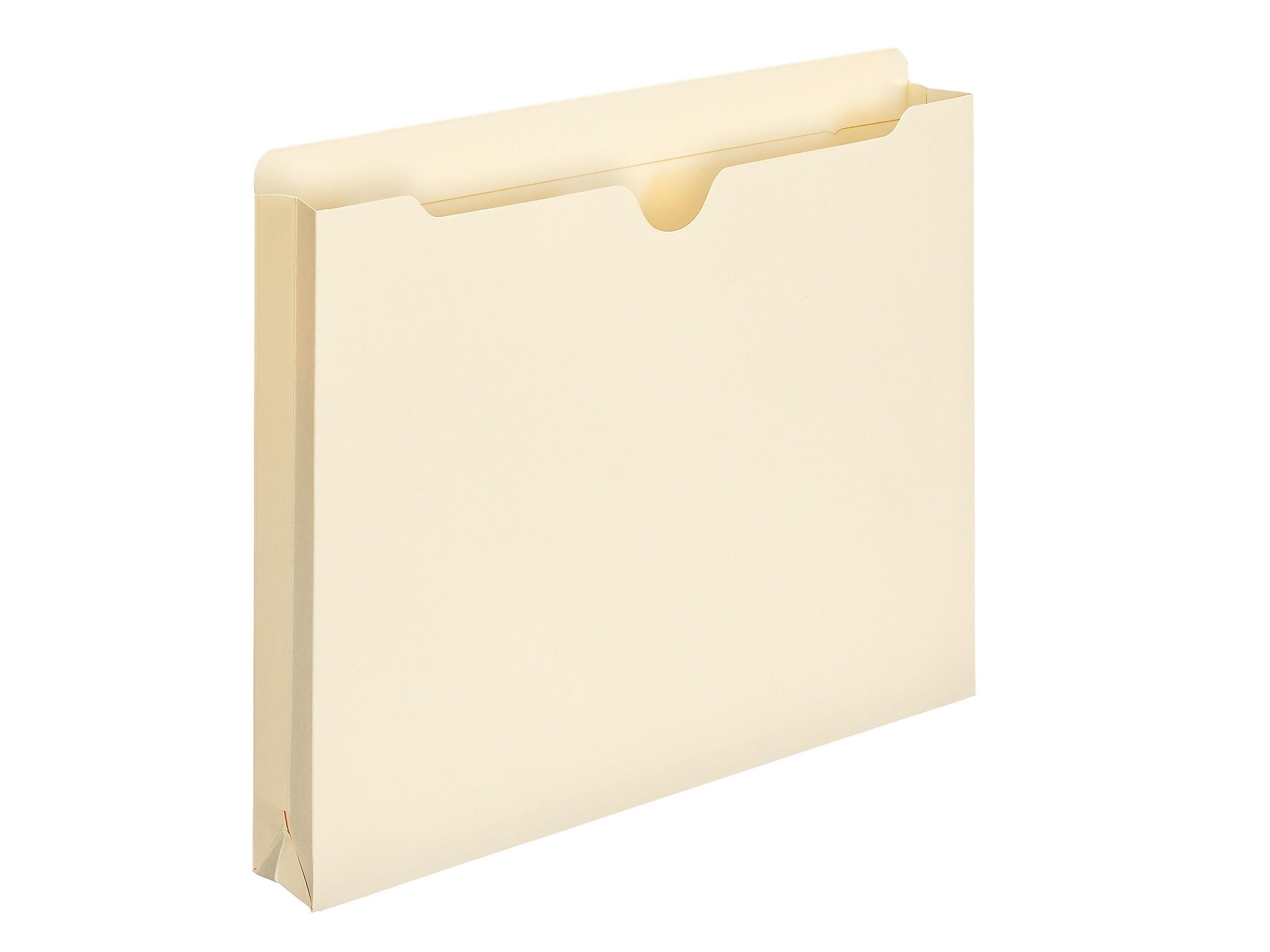 Smead File Jacket, Reinforced Straight-Cut Tab, 1-1/2" Expansion, Letter Size, Manila, 50/Box (75540)