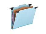 Smead SafeSHIELD Pressboard Hanging File Folder, 2" Expansion, 2/5-Cut Tab, Letter Size, Blue (65105)