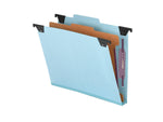 Smead SafeSHIELD Pressboard Hanging File Folder, 2" Expansion, 2/5-Cut Tab, Letter Size, Blue (65105)