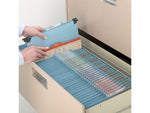 Smead SafeSHIELD Pressboard Hanging File Folder, 2" Expansion, 2/5-Cut Tab, Letter Size, Blue (65105)